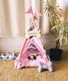 Imagem de Cabana Chevron Pink P Pet Placa Personalizada Caminha Tenda Cachorro Gato Toca Pets Pequenos