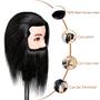 Imagem de Cabeça de manequim masculino ISHOT, 12 cabeça de boneca, cabeça de treinamento, com cabelo humano 100% real para cabeleireiros, cabeleireiros, cosmetologista, barbearia e escola de cosmetologia