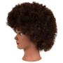 Imagem de Cabeça de Manequim N2 Africana com Cabelo Humano 23cm - Com Suporte