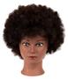 Imagem de Cabeça de Manequim N2 Africana com Cabelo Humano 23cm - Com Suporte