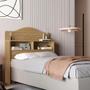 Imagem de Cabeceira 100% MDF Cama Box Solteiro 2 Nichos Robusta