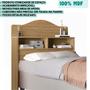 Imagem de Cabeceira 100% MDF Cama Box Solteiro 2 Nichos Robusta