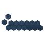Imagem de Cabeceira 3D Acolchoada Para Parede Cama Solteiro Modulo Hexagonal Azul 7 peças