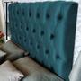 Imagem de Cabeceira Almofadada Luna Diamond Suede Azul Royal Queen 160 X 80 X 12 Rbl