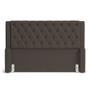 Imagem de Cabeceira Atena Para Cama Box Casal Padrão 140cm Capitonê com Frame Linho Cacau - Desk Design