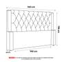 Imagem de Cabeceira Atena Para Cama Box Casal Padrão 140cm Capitonê com Frame Linho Cacau - Desk Design