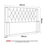 Imagem de Cabeceira Atena Para Cama Box Casal Padrão 140cm Capitonê com Frame Sintético Bege - Desk Design