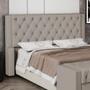 Imagem de Cabeceira Atena Para Cama Box Queen Size 160cm Capitonê com Frame Suede Bege - Desk Design