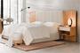 Imagem de Cabeceira Box Zara Freijó com Off White Casal e Queen Extensível com Mesa de Cabeceira e Capitonê - Robel