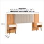 Imagem de Cabeceira Box Zara Freijó com Off White Casal e Queen Extensível com Mesa de Cabeceira e Capitonê - Robel