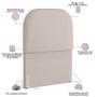 Imagem de Cabeceira Cama Box 100cm Lanna com Puff Recamier Doha W01 Linho Bege - Lyam Decor