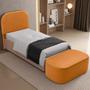 Imagem de Cabeceira Cama Box 100cm Lanna com Puff Recamier Doha W01 material sintético Whisky - Lyam Decor