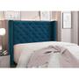 Imagem de Cabeceira Cama Box Casal 140 cm Vicenza Veludo Azul Marinho S04 - D'Rossi