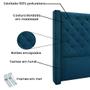 Imagem de Cabeceira Cama Box Casal 140 cm Vicenza Veludo Azul Marinho S04 - D'Rossi
