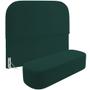 Imagem de Cabeceira Cama Box Casal 140cm Lanna com Puff Recamier Doha W01 Bouclê Verde - Lyam Decor