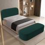 Imagem de Cabeceira Cama Box Casal 140cm Lanna com Puff Recamier Doha W01 Bouclê Verde - Lyam Decor