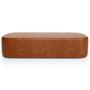 Imagem de Cabeceira Cama Box Casal 140cm Lanna com Puff Recamier Doha W01 material sintético Camel - Lyam Decor