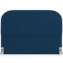 Imagem de Cabeceira Cama Box Casal 140cm Lanna com Puff Recamier Doha W01  Suede Azul Marinho - Lyam Decor