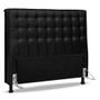 Imagem de Cabeceira Cama Box Casal Ciara 140cm Botonê com Frame Sintético Preto - Desk Design