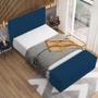 Imagem de Cabeceira Cama Box Casal King 195 cm Roma W01 Suede Azul Marinho - Lyam