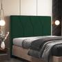 Imagem de Cabeceira Cama Box Casal King 195cm Aura Suede W01 Verde - Mpozenato