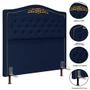 Imagem de Cabeceira Cama Box Casal King 195cm Imperial Veludo J02 Azul - Mpozenato