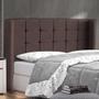 Imagem de Cabeceira Cama Box Casal King Size Gioconda 195cm Com Frame Linho Marrom - Desk Design