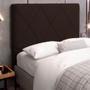 Imagem de Cabeceira Cama Box Casal King Size Mel 195cm com Frame Sintético Marrom - Desk Design