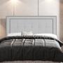 Imagem de Cabeceira Cama Box Casal Luxor 140cm com Tachas e Frame Corano Branco - Desk Design