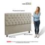 Imagem de Cabeceira Cama Box Casal Lylla 140cm Capitonê com Frame Sintético Bege - Abmaza