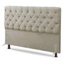 Imagem de Cabeceira Cama Box Casal Lylla 140cm Capitonê com Frame Sintético Bege - Abmaza