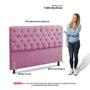 Imagem de Cabeceira Cama Box Casal Lylla 140cm Capitonê com Frame Suede Rosa - Abmaza