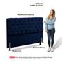 Imagem de Cabeceira Cama Box Casal Lylla 140cm Capitonê com Frame Veludo Azul Marinho - Abmaza