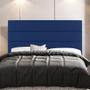 Imagem de Cabeceira Cama Box Casal Malik 140cm Suede Azul - Desk Design