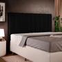 Imagem de Cabeceira Cama Box Casal Queen 160 cm Dália W01 Suede Preto - Lyam Decor