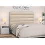 Imagem de Cabeceira Cama Box Casal Queen 160cm Greta Suede Bege e 2 Mesas Laterais Flex DM1 Branco - Mpozenato