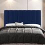 Imagem de Cabeceira Cama Box Casal Queen Size Cora 160cm Suede Azul - Desk Design