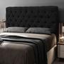 Imagem de Cabeceira Cama Box Casal Queen Size Lylla 160cm Capitonê com Frame Suede Preto - Desk Design