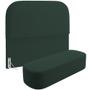 Imagem de Cabeceira Cama Box King 195cm Lanna com Puff Recamier Doha W01  Suede Verde Musgo - Lyam Decor