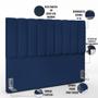 Imagem de Cabeceira Cama Box Painel Casal Queen 160 cm Dália W01 Suede Azul Marinho - Lyam Decor