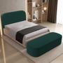 Imagem de Cabeceira Cama Box Queen 160cm Lanna com Puff Recamier Doha W01  Bouclê Verde - Lyam Decor