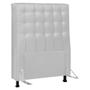 Imagem de Cabeceira Cama Box Solteiro Ciara 90cm Botonê com Frame Sintético Branco - Desk Design