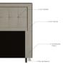 Imagem de Cabeceira Cama Box Solteiro Luxor 90cm com Tachas e Frame Suede Bege - Desk Design