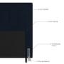 Imagem de Cabeceira Cama Box Solteiro Luxor 90cm com Tachas e Frame Veludo Azul Marinho - Abmaza