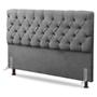 Imagem de Cabeceira Cama Box Solteiro Lylla 90cm Capitonê com Frame Linho Cinza - Desk Design