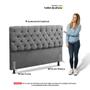 Imagem de Cabeceira Cama Box Solteiro Lylla 90cm Capitonê com Frame Linho Cinza - Desk Design