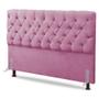 Imagem de Cabeceira Cama Box Solteiro Lylla 90cm Capitonê com Frame Suede Rosa - Desk Design