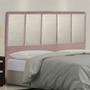 Imagem de Cabeceira Cama Box Solteiro Napoli 90 Cm Suede Rose e Bege Claro - MV Estofados Shop