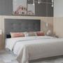 Imagem de Cabeceira Cama de Solteiro 90cm Estofada Quarto Box Com Pés Suede material sintético