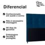 Imagem de Cabeceira Cama de Solteiro 90cm Estofada Quarto Box Com Pés Suede material sintético